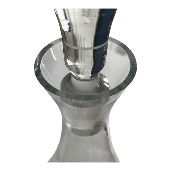 Vintage Polish Cut Crystal Glass Decanter with Stopper – Floral Etched – 14" Tal - Picture 6 of 7